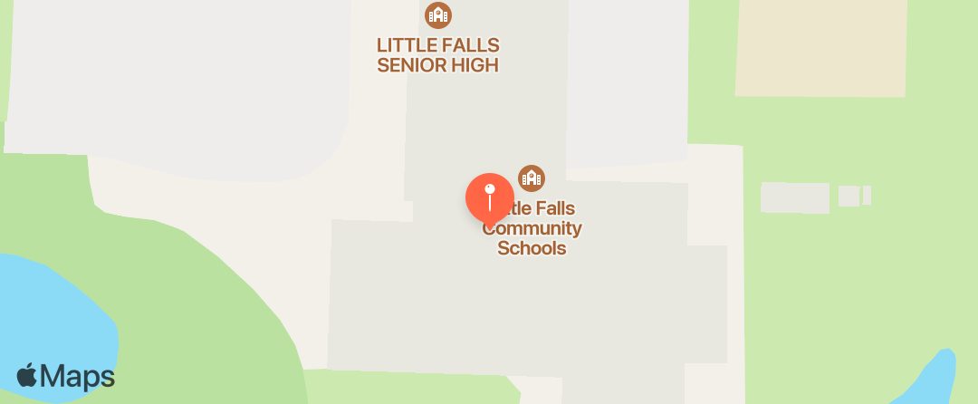 Map showing the location of the address: 1001 5th Ave SE, Little Falls, MN, 56345